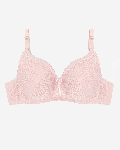 Ladies' pink bra with lace - Underwear