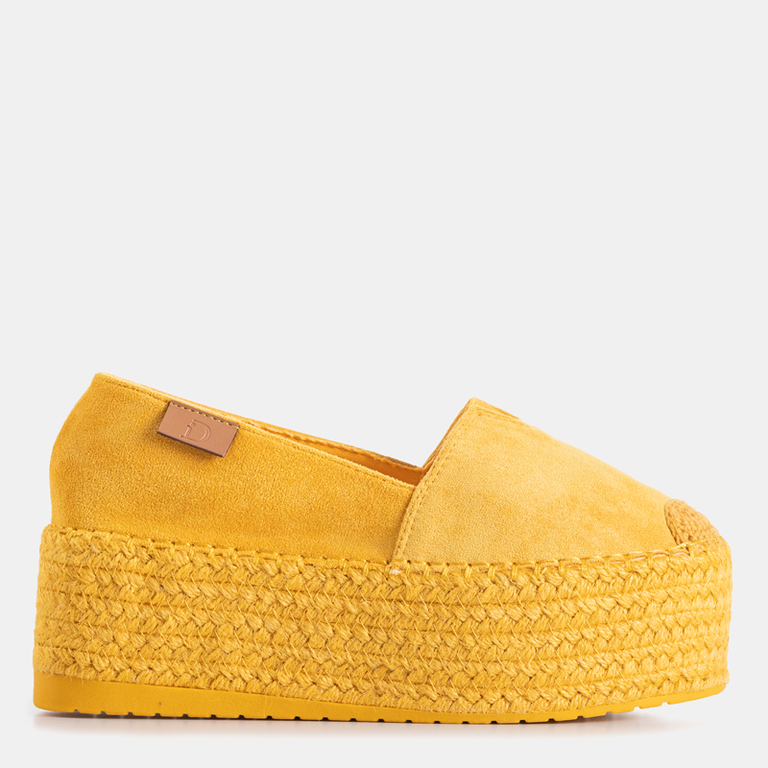 Yellow women's espadrilles on a high platform Kentuki - Footwear