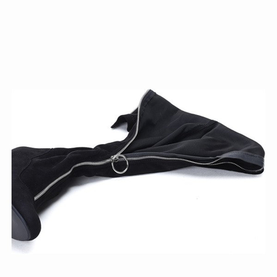 Black boots with a zipper on the front Layla - Footwear