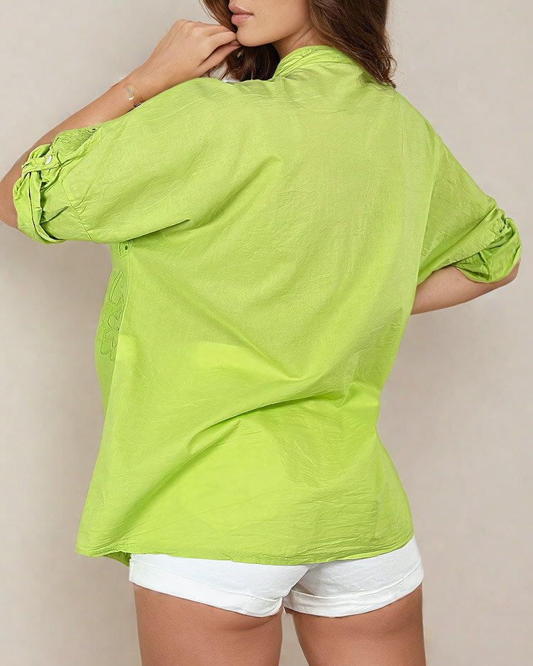 Royalfashion Sieviešu oversize izšūts krekls