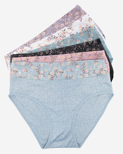 Women's Cotton Briefs Set with Floral Pattern 6 / pack - Underwear
