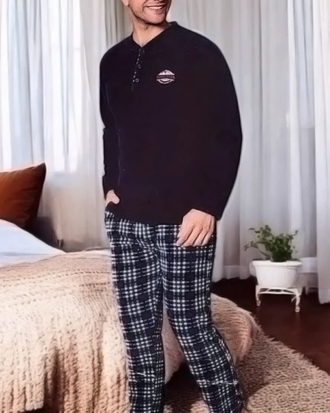 Royalfashion Men's checked pajama a' la polar