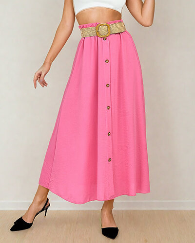 Royalfashion Sieviešu midi svārki ar jostu