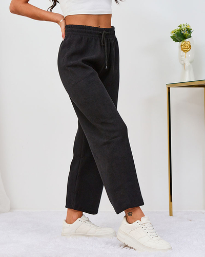 Royalfashion Warmed black corduroy women's pants