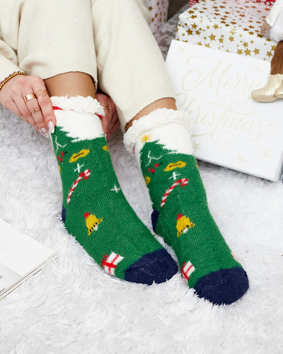 Носки женские Royalfashion Warmed Christmas Green