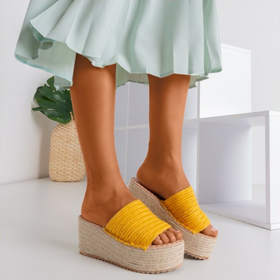 Mustard Hlois Platform Sandals - Footwear