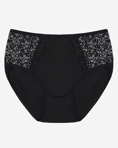 Черные трусики с принтом. PLUS SIZE- Нижнее белье