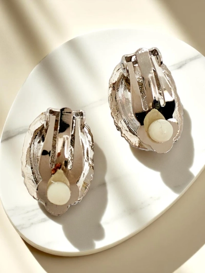 Royalfashion Sieviešu klipšu auskari ar cirkoniju