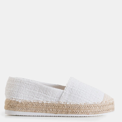Women's white tweed espadrilles Elizabet - Footwear