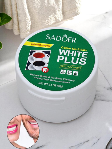 Sadoer Whitening tooth powder removing stains from coffee and tea