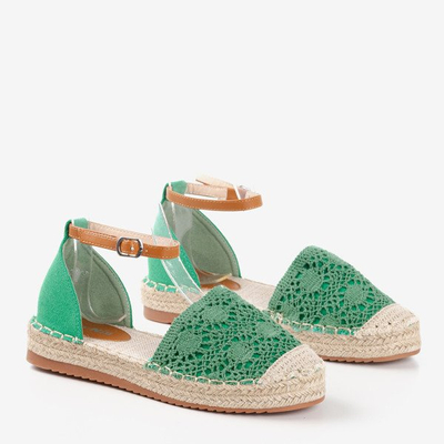 Green espadrilles with openwork Asti uppers - Footwear