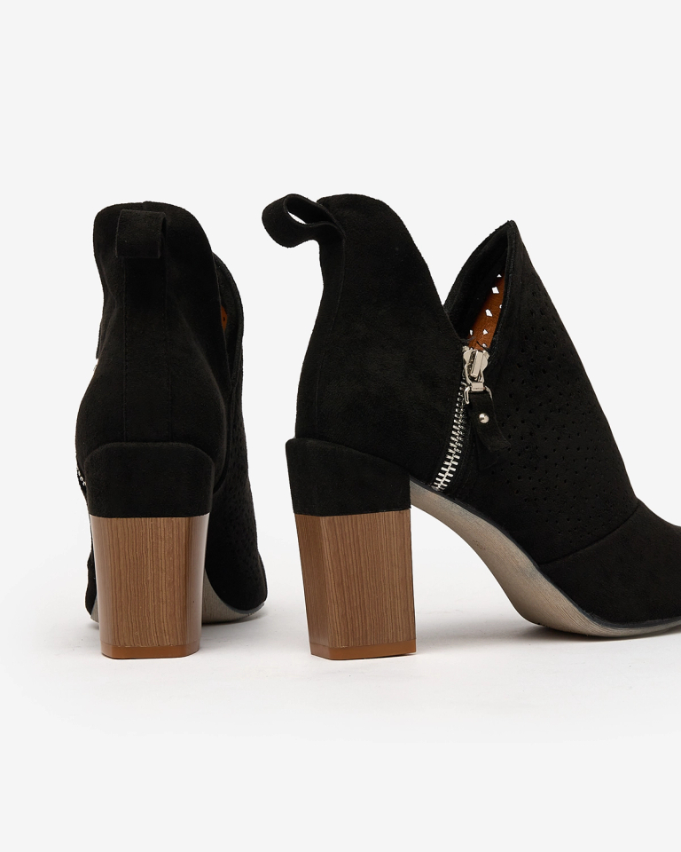 Royalfashion Черные женские сапоги на высокой шпильке Swerros