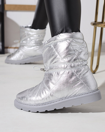 Silver women's insulated boots a'la snow boots Kaliolen - Footwear