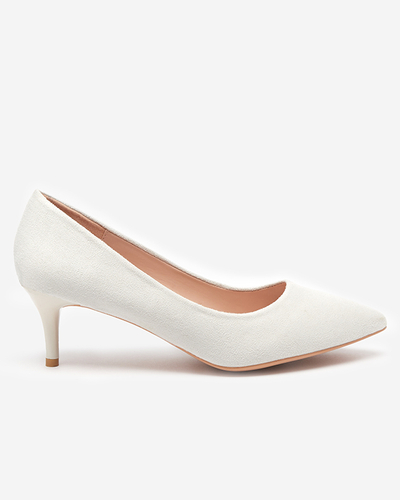 Light gray women's pumps on a low heel Oia - Clothing