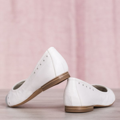 White leather ballerina Briefs - Footwear 1