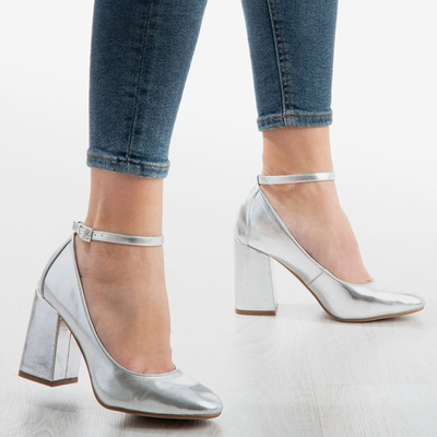 Silver pumps on a higher post Mattelessa - Footwear 1