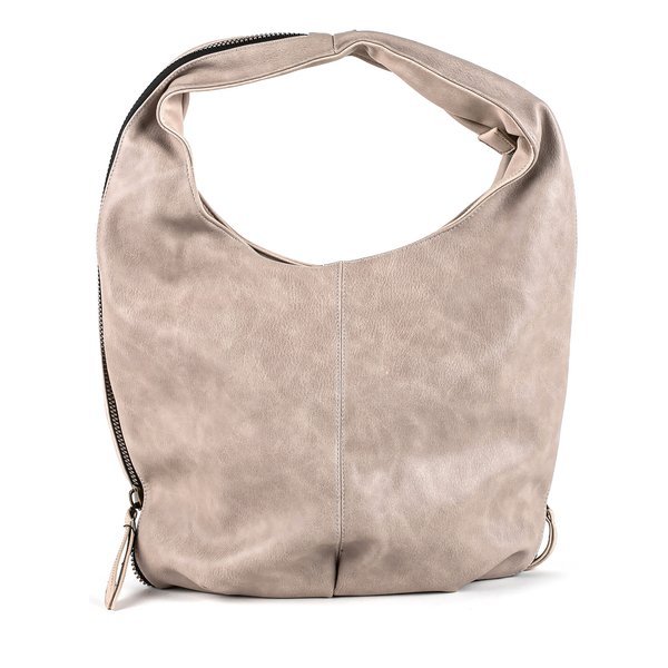 Gray large eco leather shoulder bag - Handbags