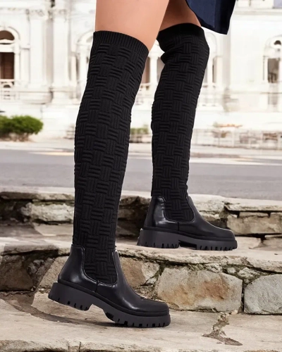 Royalfashion Women's slip-on over-the-knee boots Aruni