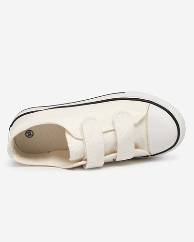 OUTLET White-ecru meiteņu Bovis Velcro kedas - Apavi