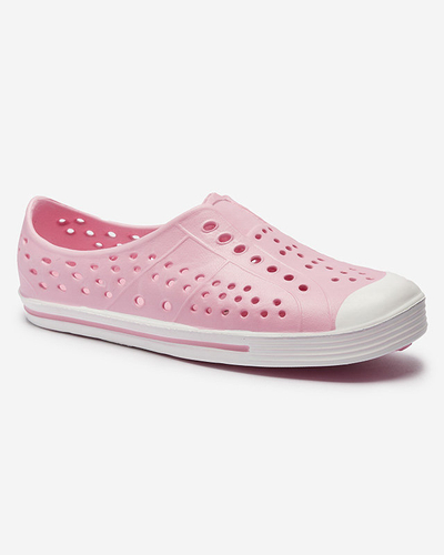 Розовые ажурные детские резиновые кроссовки Jiteri - Обувь