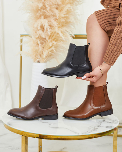 Royalfashion Melni sieviešu zābaki a'la sztyblety ar rotājumiem Ederte