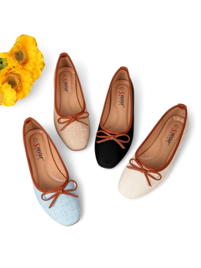 Royalfashion Women's ballet flats with glitter and a bow Aramie