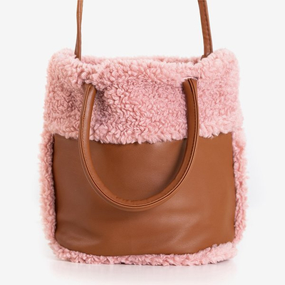 Pink bag with sheepskin - Accessories