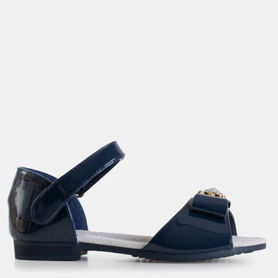 OUTLET Children's navy blue sandals with a Albina bow - Footwear