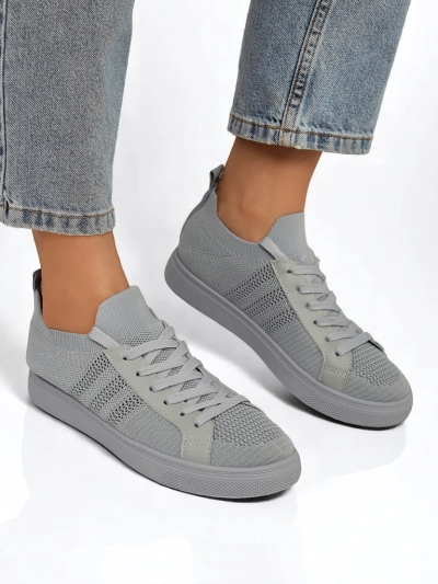 Androsia Gray Sneakers – Stilīgi sporta apavi ar plakanu zoli vasarai un pavasarim