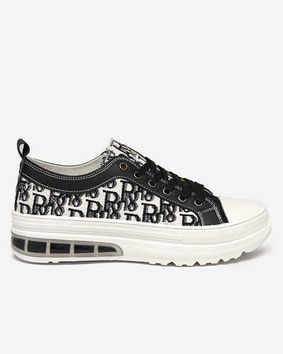 Sneakers Livia in Black and White with Platform