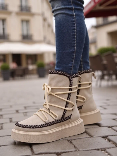 Royalfashion Women's Lace-up Snow Boots Stozi