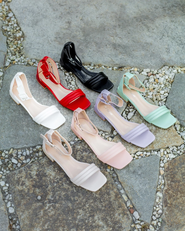 Royalfashion White Laylin low heel sandals