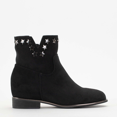 Black eco-suede boots with hidden anchor Mni- Footwear