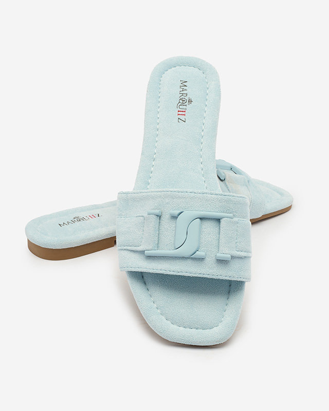 Royalfashion Blue women's flip-flops with buckle Rydr