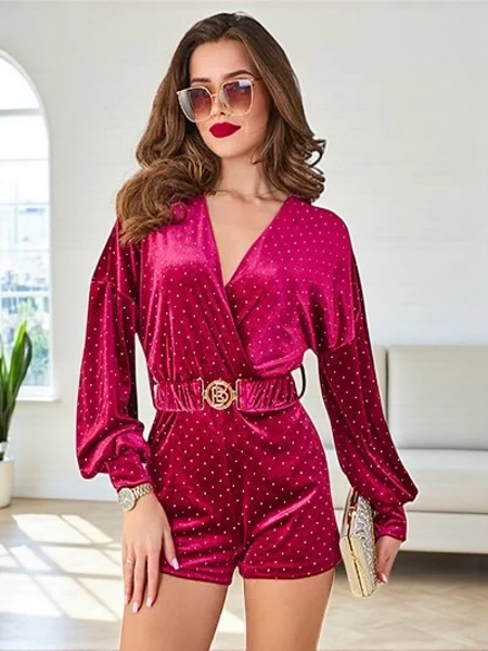 Royalfashion Women's jumpsuit with rhinestones