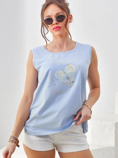 Royalfashion kokvilnas sieviešu topiņš ar sirdi