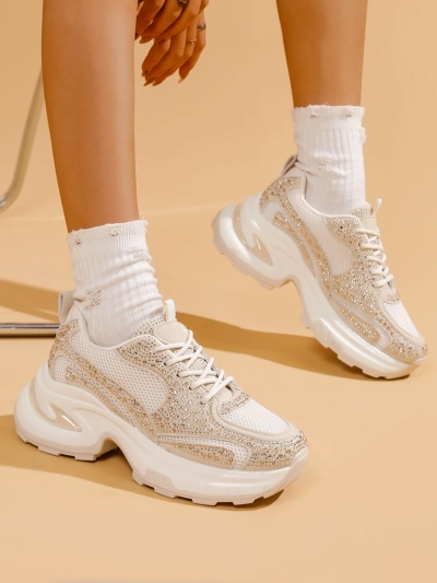 Royalfashion Women's Sports Sneakers with Rhinestones Bloss