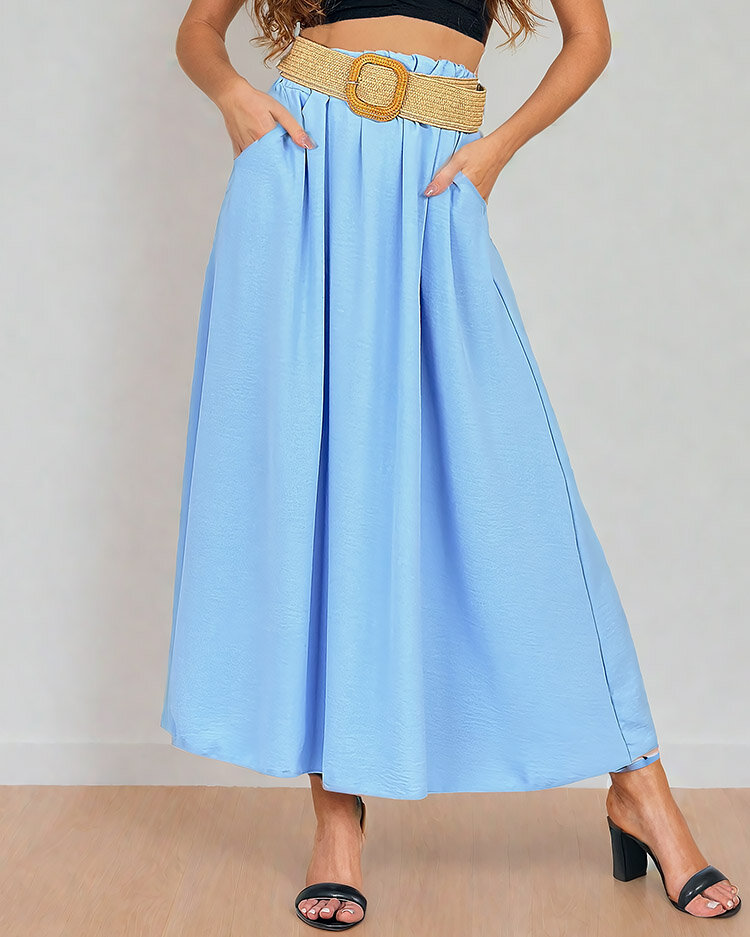 Royalfashion Sieviešu midi svārki ar jostu