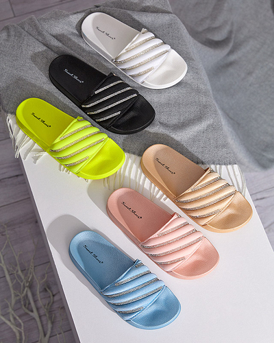 Черные женские тапочки с фианитами Erikis - Обувь