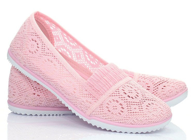 Różowe baleriny slip-on Kubelleah - Obuwie