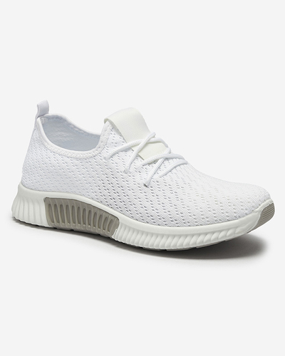 White women's fabric sports shoes Vobbu- Footwear