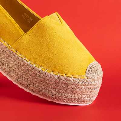 Women's yellow espadrilles on the Erolova platform - Shoes