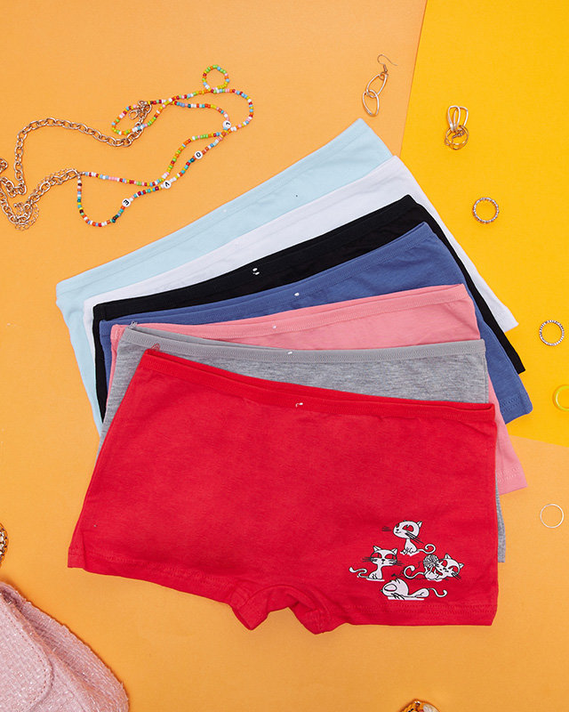 Multicolored women's boxer shorts with a print 7 / pack PLUS SIZE - Underwear