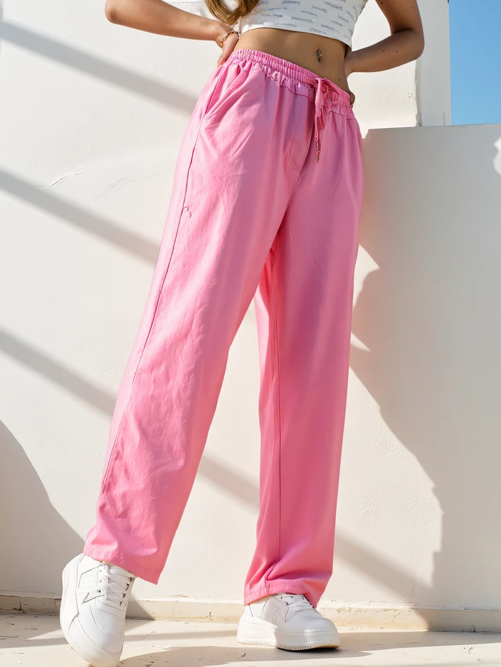 Royalfashion kokvilnas taisnas sieviešu auduma bikses