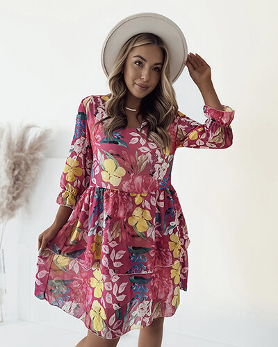 Royalfashion Sieviešu ziedu mini kleita