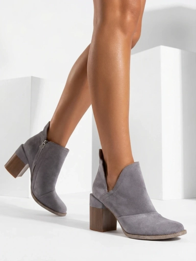 Luna Women's Ankle Boots Dove Gray Leather Elegant for Autumn