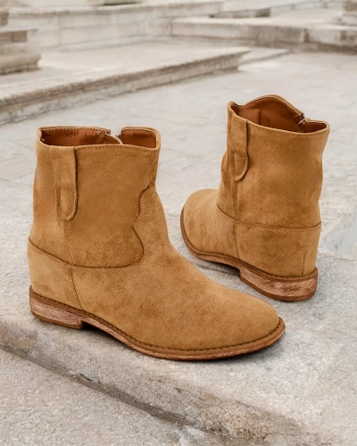 Royalfashion Коричневые ботинки с ковбойским стилем на покрытом клине Patorias