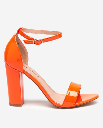 Orange women's sandals on a higher post Rosdo - Footwear