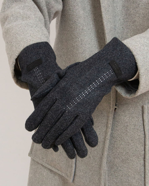 Royalfashion Gray women's fabric gloves