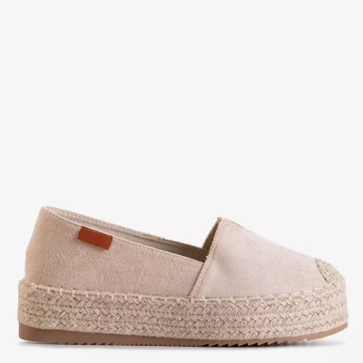 OUTLET Women's beige eco-suede espadrilles on the Ceresa platform - Footwear